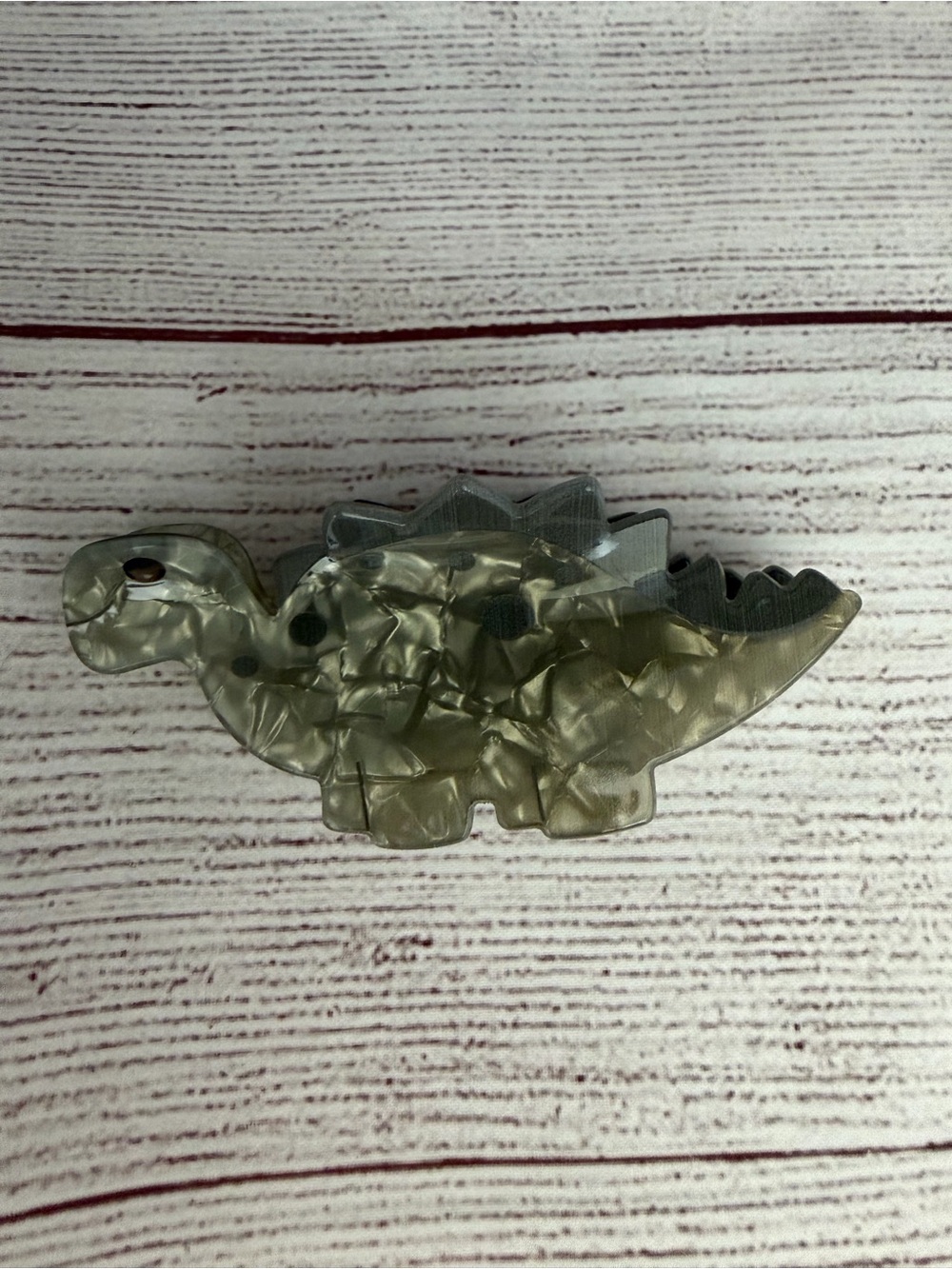 Gray Dinosaur Reptile Hair Claw Clip
